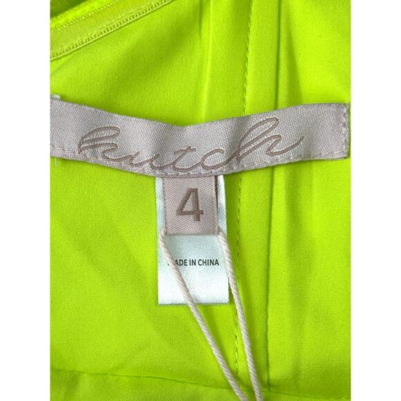 Hutch Pleated Strapless Tulle Mini dress  Bright Green Size 4 - Picture 10 of 13